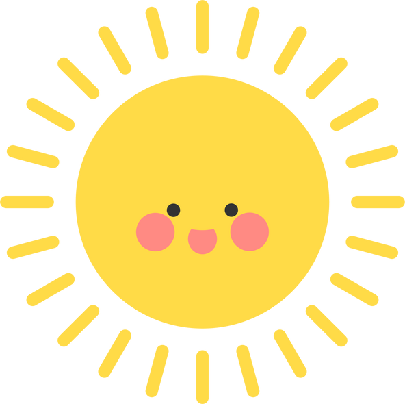 Bright Sun Cartoon Illustration